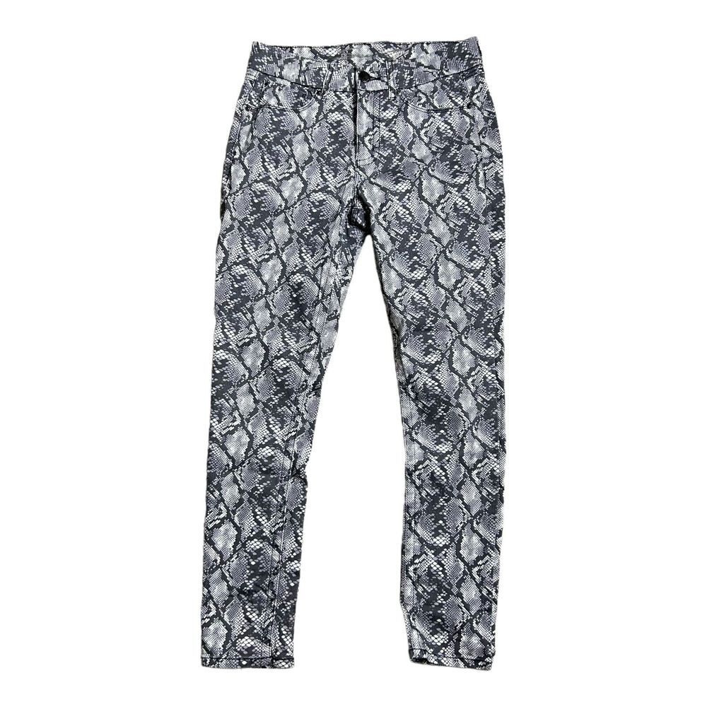 Seven7 Gray Snakeskin Print Tummyless‎ High Rise Casual Skinny Jeans Size 6